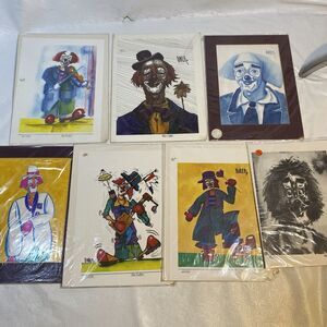 7 Miles Baker Clown Prints Signed Numbered READ